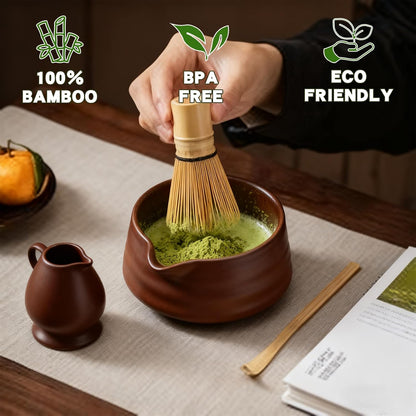 Matcha Whisk, Handcrafted Bamboo Whisk for Matcha Powder (Yellow)
