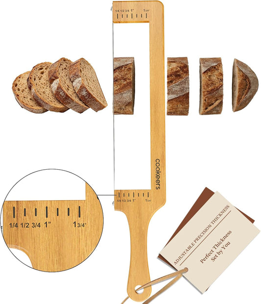 Sourdough Bread Knife for Homemade Bread, Bread Slicer with Thickness Scale, Bread Cutter for Baguette