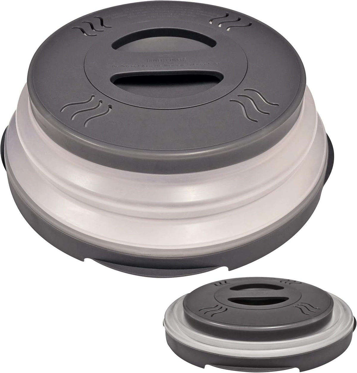 HOVER COVER Magnetic Microwave Splatter Cover - 12-Inch Collapsible - Gray