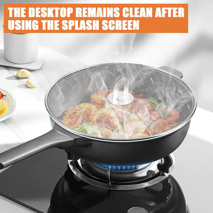 3-Pack Splatter Screens for Frying Pan - 10", 11.5", 13" Stainless Steel Grease Splatter Guard with Foldable Knob, Ultra-Fine Mesh, Rust-Free - No Oil Mess, No Burns, Ultra Fine Mesh
