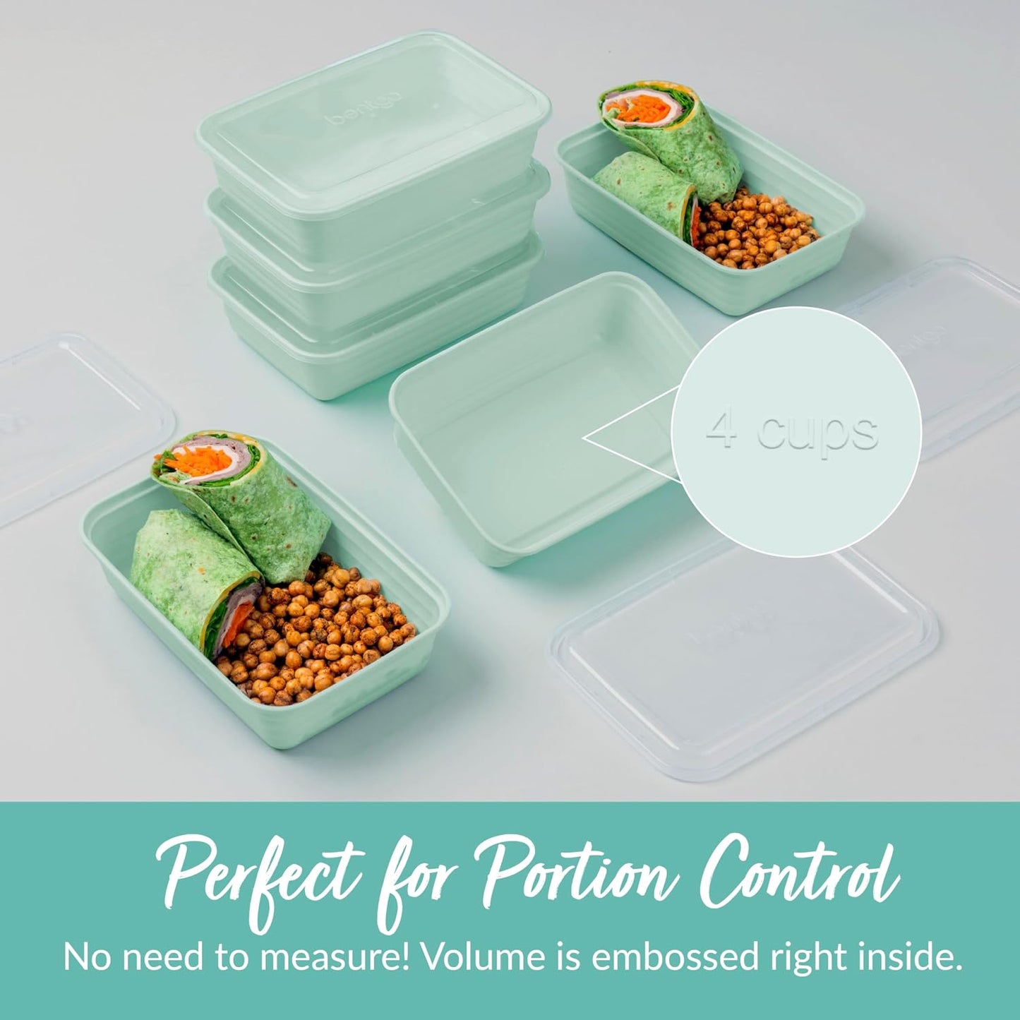 Bentgo Prep - 20-Piece 1-Compartment Reusable Meal Prep Containers with Lids, PFAS & BPA Free Materials, Durable, Microwave, Freezer, & Dishwasher Safe To Go Food Storage (Gold)