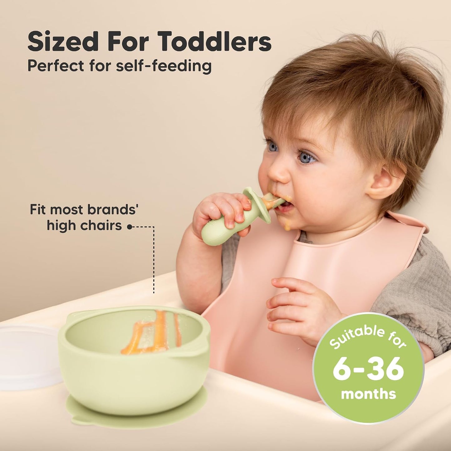 KeaBabies 2-Pack Baby Bowls with Suctions, Lids - Silicone Toddler Suction Bowls for Baby Boy, Girl, Kids, Food Grade Silicone, BPA-Free, Dishwasher Safe, Toddler Eating Essentials (Terracotta)