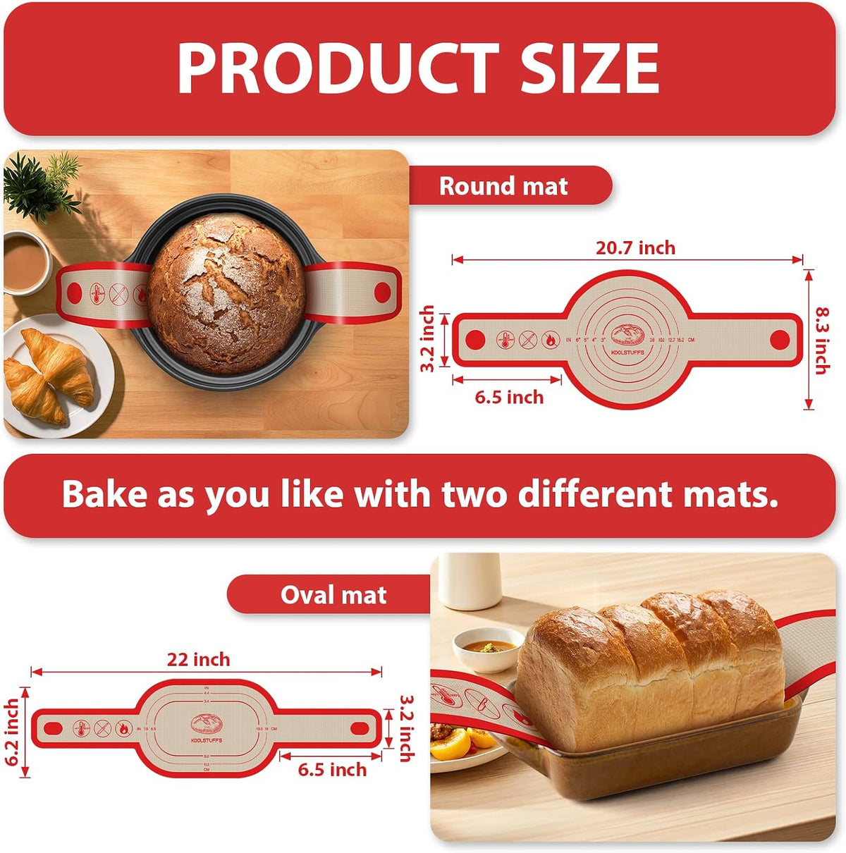 Silicone Baking Mat, Nonstick & Reusable