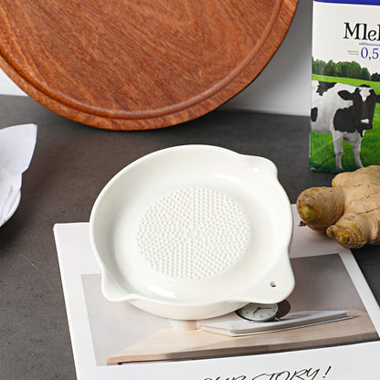 ONTUBE Ceramic Grater Plate for Ginger, Garlic, Onion (5.5" x)