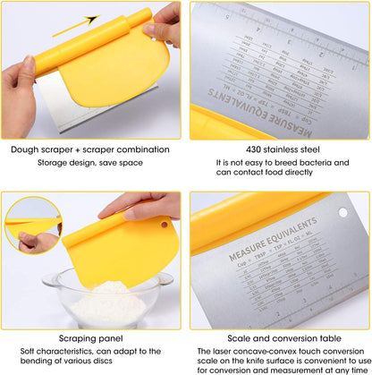 Suanyok Dough Bowl Scraper - Flexible Plastic Multi-Function Kitchen tools