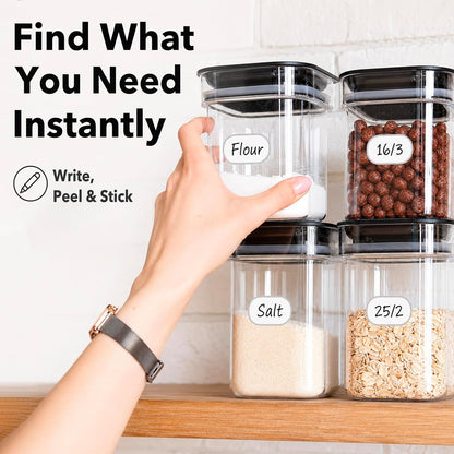 Removable Expiration Date Labels for Food Containers, Waterproof Food Storage Labels for Deli Containers, Best By Pantry Label, Freezer Refrigerator Label, Write On Kitchen Organization Label