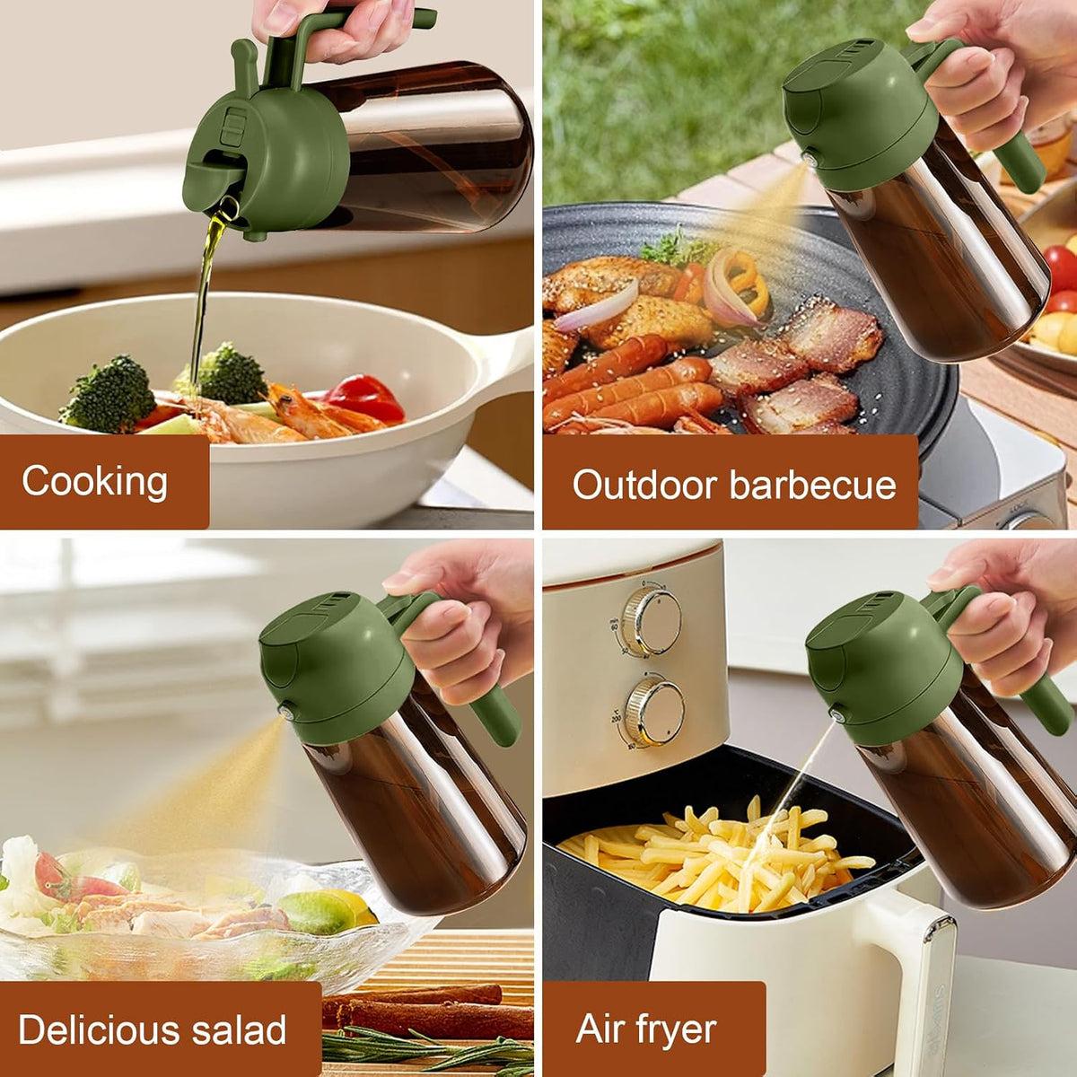 YARRAMATE 16oz/470ml Light-Blocking Dark Oil Sprayer for Cooking (Black)