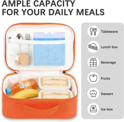 FlowFly Kids Lunch box Insulated Soft Bag Mini Cooler Back to School Thermal Meal Tote Kit for Girls, Boys, Astronaut - Colors B