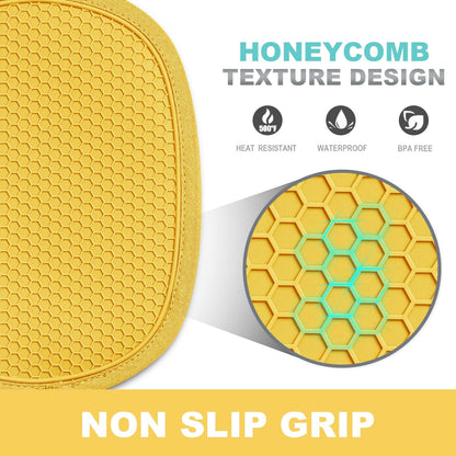 RORECAY 2-Pack Silicone Pot Holders for Kitchen, Hot Pads with Pocket, Gray