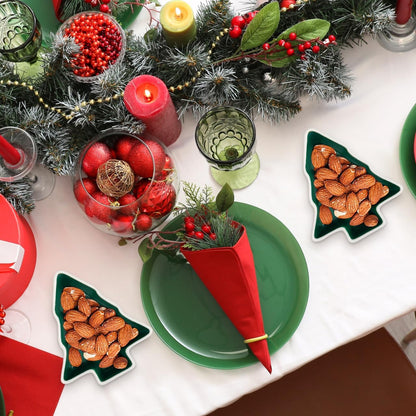 Operitacx Ceramics Serving Tray Christmas Tree Fruit Tray, Veggie Tray Fruit Platter for and Vegetable Snacks Dips