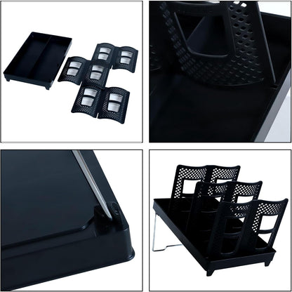 Paper Cup and Lid Holder 6 Slot Disposable Coffe Cup Dispenser for Coffee Station, Breakroom, Bar, Restauran