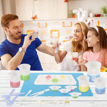 KISREL Silicone Measuring Cups for Resin, Resin Supplies with 600&100ml Cups, Resin Mixing Cups, Silicone Stir Sticks, Epoxy Mixing Cup