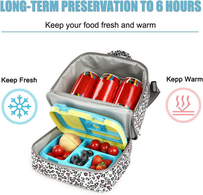Tilami Lunch Bags Insulated Adjustable Strap Zipper, Two Compartments Cooler Bags, Bento Bags for Kids Toddlers (Blue)
