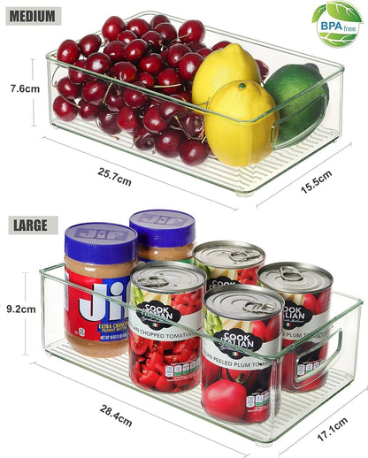 Heyuzb Pantry Organizers and Storage, 12 Pack Clear Plastic Storage Bins for Freezer, Multi-Use Organizer Bins for Kitchen, Office, Fridge, Cabinet and Shelf Organizing