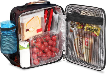 cfpolar Skull Skateboard Lunch Box for Boys Girls, Insulated Lunch Bags for Kids Reusable Mini Cooler Lunch Tote Lunchbox Thermal Meal Tote Kit with Shoulder Strap for Work School Picnic