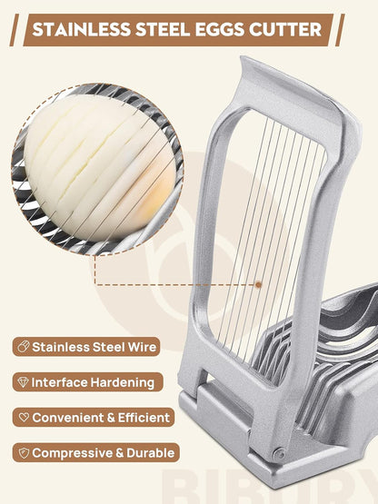 BIBURY Egg Slicer for Hard Boiled Eggs, Heavy Duty Aluminium Fruit Slicer