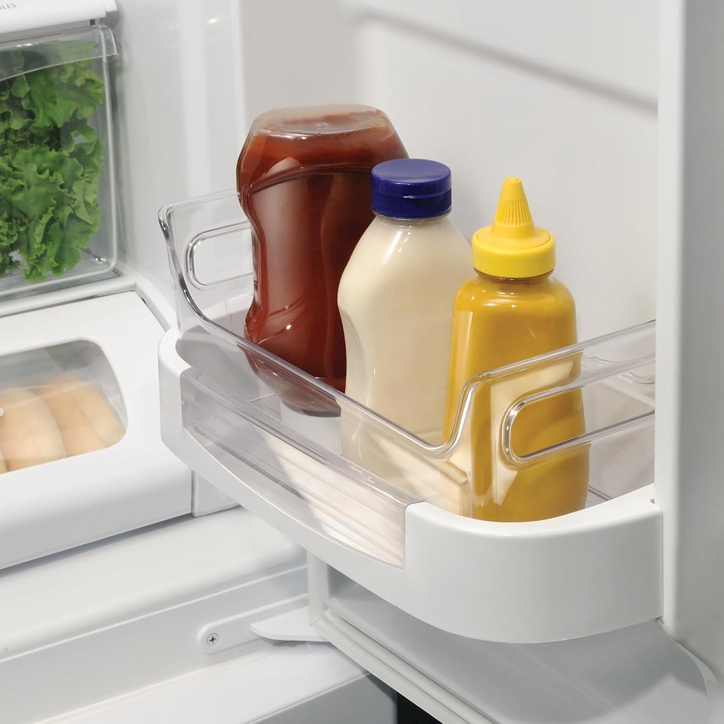 iDesign Plastic Condiment Organizer with Handles, Set of 2, Clear | For Fridge, Made in USA