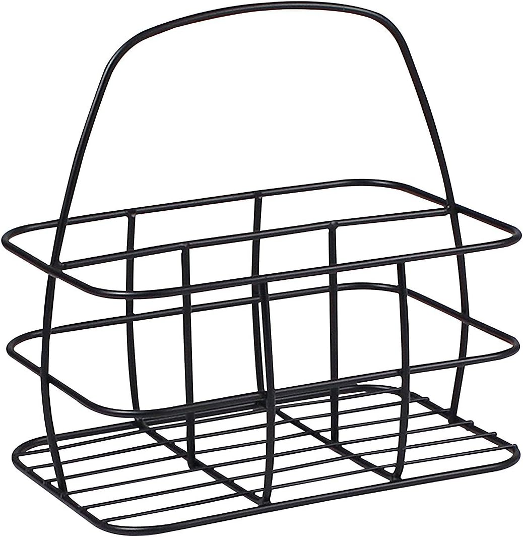 Spectrum Diversified Condiment Caddy/Napkin Holder, Black, Condiment Holder Table Stand Caddy