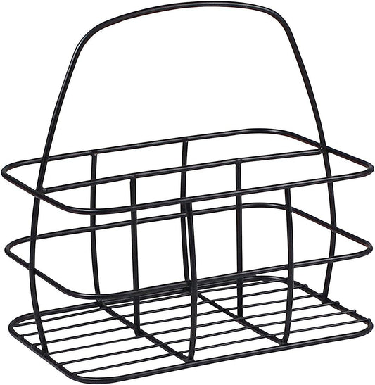 Spectrum Diversified Condiment Caddy/Napkin Holder, Black, Condiment Holder Table Stand Caddy