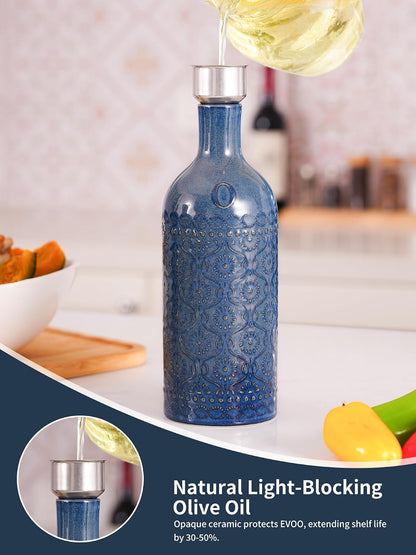 20oz Ceramic Olive Oil Dispenser Bottle - Ivory White