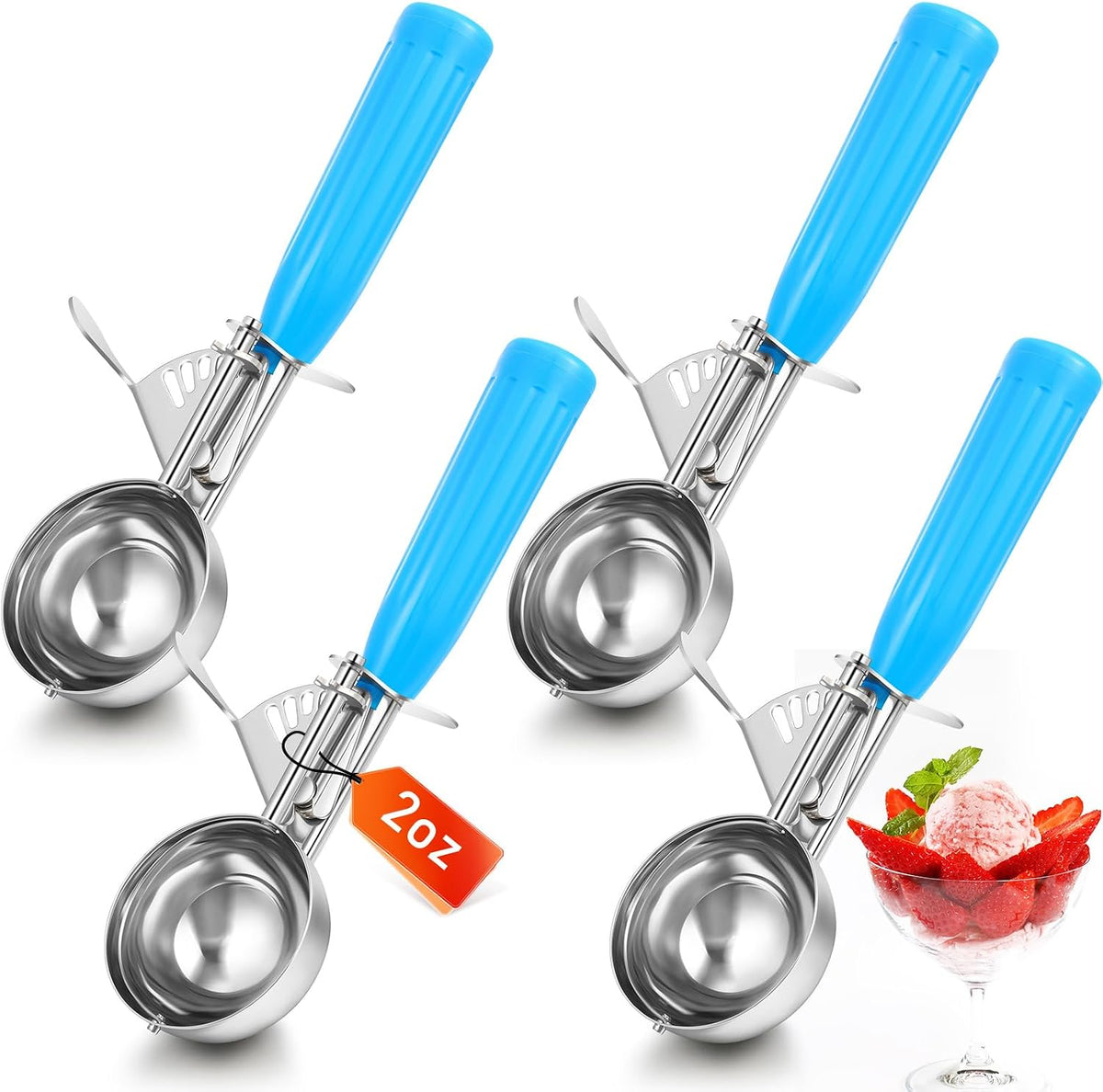 Reallnaive Ice Cream Scooper with Trigger, 4 oz, Gray