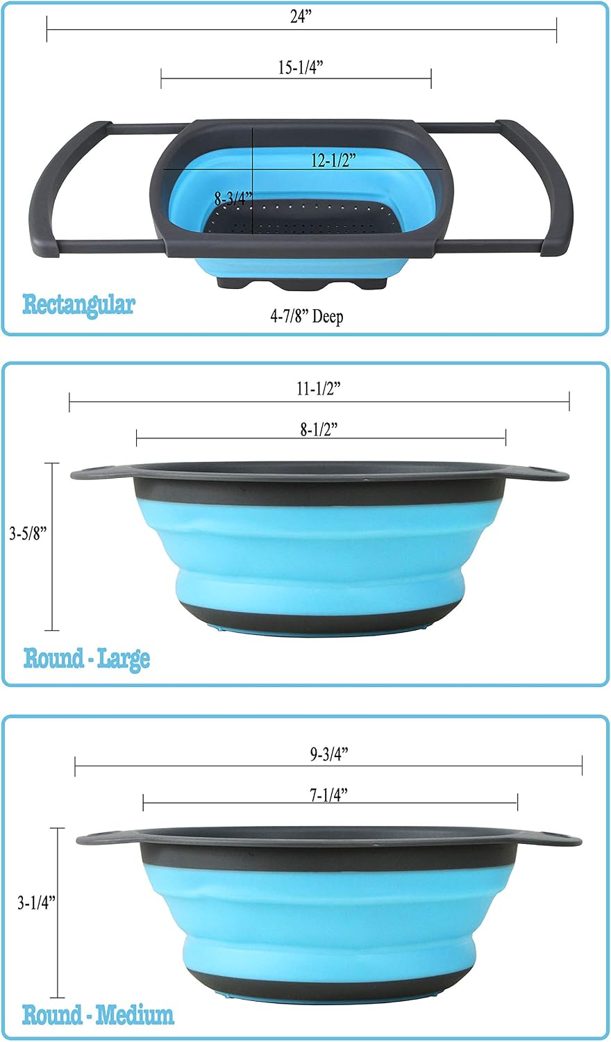 42 in. x 20 in. x 10 in. 16-Gauge Stainless Steel Undermount Triple Bowl Kitchen Sink with Collapsible Colander Set and Strainer