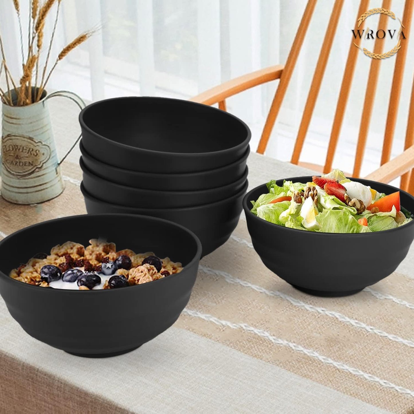 Wheat Straw Bowl Sets,8 PCS Unbreakable Cereal Bowl 26 OZ,Microwave and Dishwasher Safe Bowls,Bowl Sets for Camping and Picnic BPA Free Colorful Salad Bowls for Serving Soup,Oatmeal and Fruit Etc…