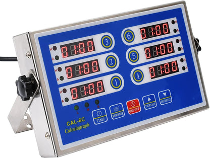 6 Channel Commercial Kitchen Timer Digital Stainless Steel Timer