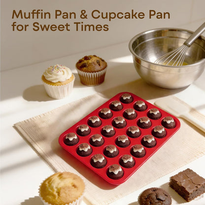 Silicone Muffin Pans for Baking Nonstick 2 Pcs, 12 Cup Regular Cupcake Pan, Food-Grade Silicone Baking Molds for Cupcakes, Egg Bites, Freezer, White