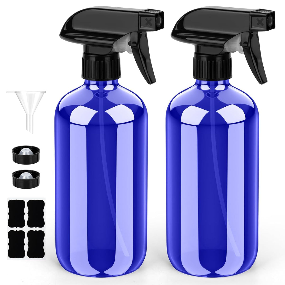 Bontip Glass Spray Bottle 16 oz for Cleaning, Plants (2 Pack, Amber)