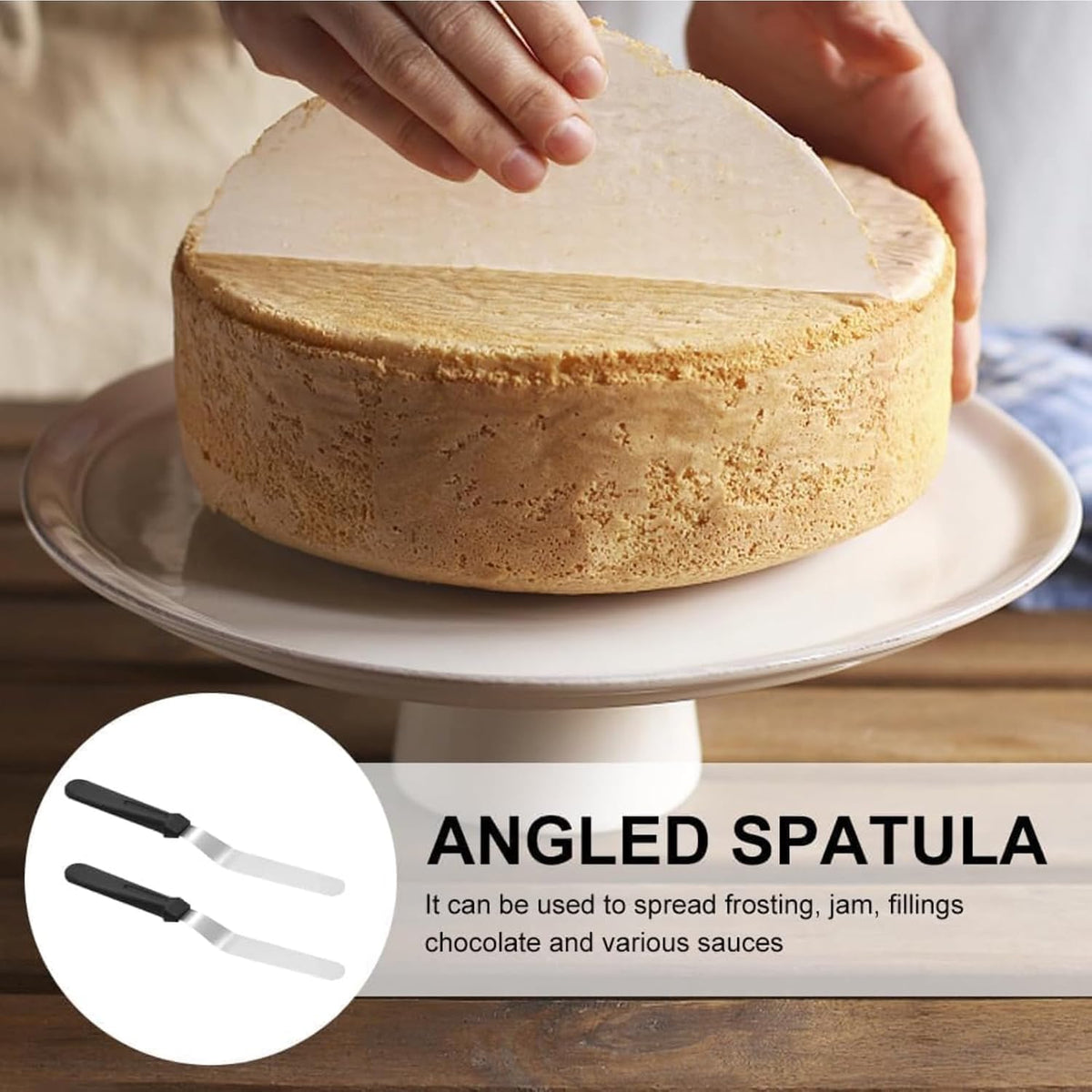 Stainless Steel Offset Spatula Frosting Smoother Cake Spatulas - 2 pack