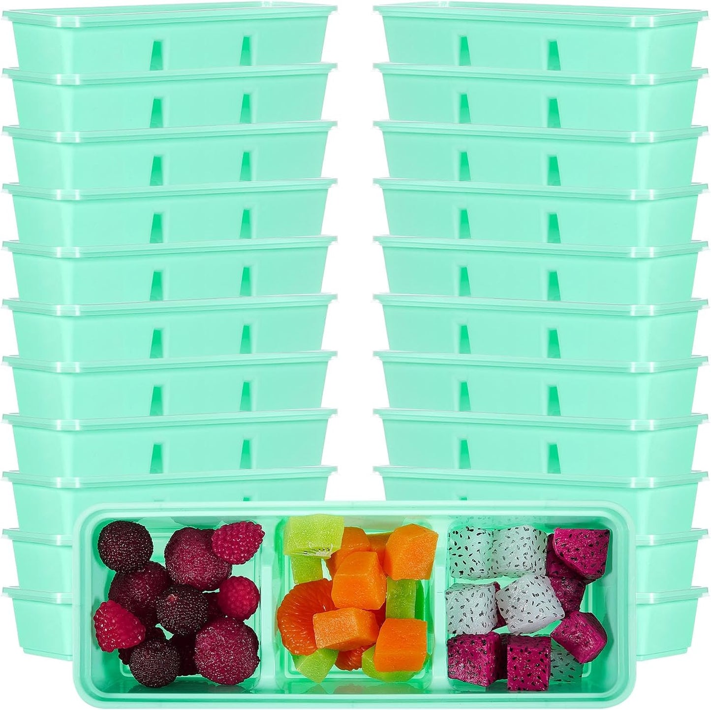 Hushee 10 Pack 17 oz Small Meal Prep Containers with 3 Compartments Snack Containers with Lid Disposable Plastic Bento Box Travel Lunch Food Boxes Stackable for Office Picnic (Black)