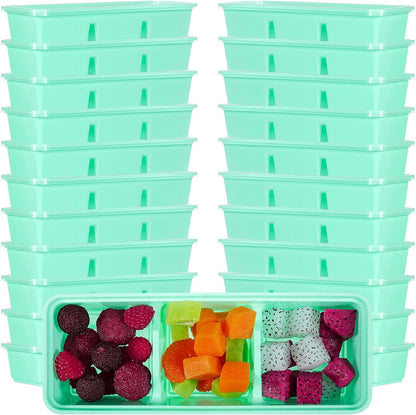 Hushee 10 Pack 17 oz Small Meal Prep Containers with 3 Compartments Snack Containers with Lid Disposable Plastic Bento Box Travel Lunch Food Boxes Stackable for Office Picnic (Black)