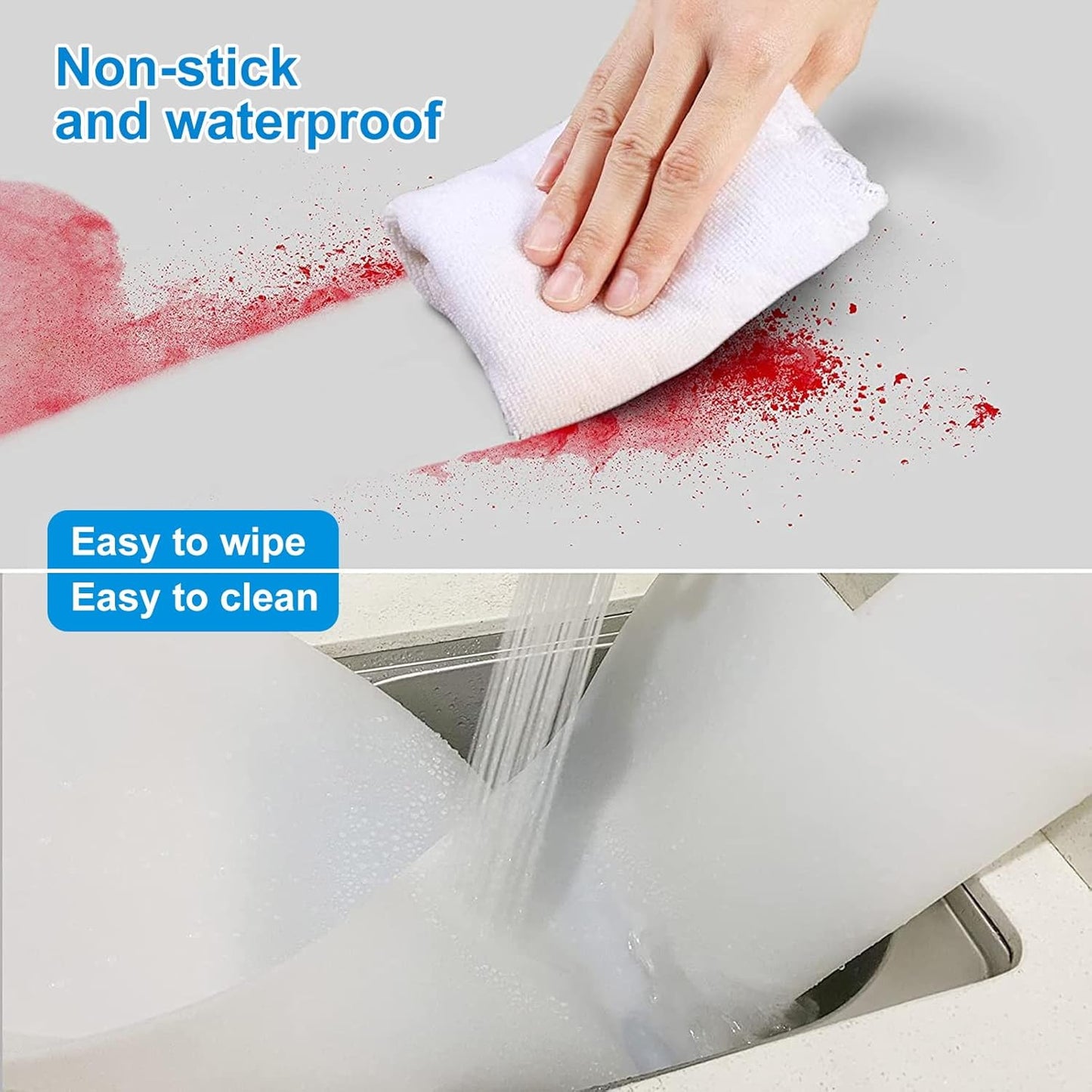 AECHY Extra Large Silicone Mat 78.74”x19.69”x0.08”, Multipurpose Silicone Mat Thick Heat Resistant Mat Shipped Rolled Up Kitchen Counter Mat Nonslip Silicone Mats for Kitchen Counter Translucent