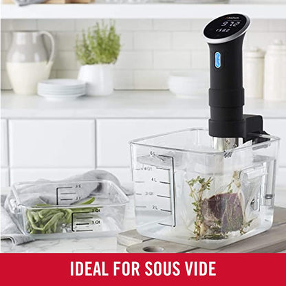 Rubbermaid Commercial Products Space Saving Square Food Storage Container 6 Quart Clear for Kitchen/Sous Vide/Meal Prep