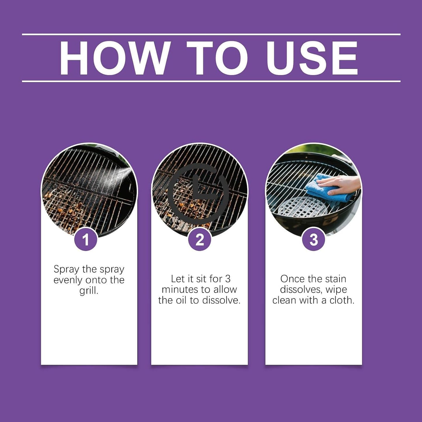 Fast-Acting Heavy-Duty Grill Degreaser Spray, Heavy Duty BBQ Grill Degreaser, Multi Functional Grease Remover for Outdoor Grills Effortlessly Removes Stubborn Oil & Carbon Residue (sponge)