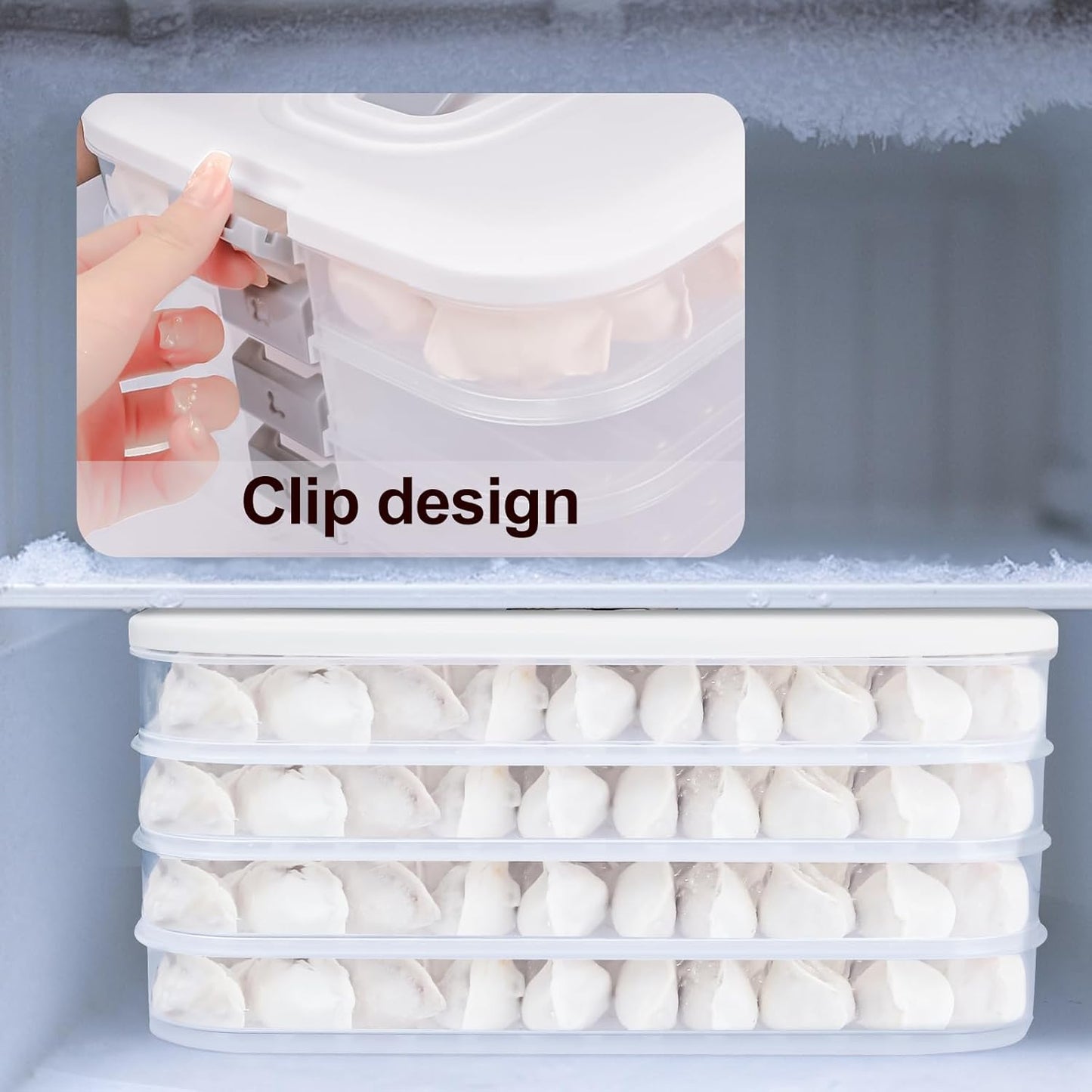 Liatinbo 4-Layer cookie carrier with lid and handle,dessert carrier dumpling container cookie transport storage container (4-Layer white)