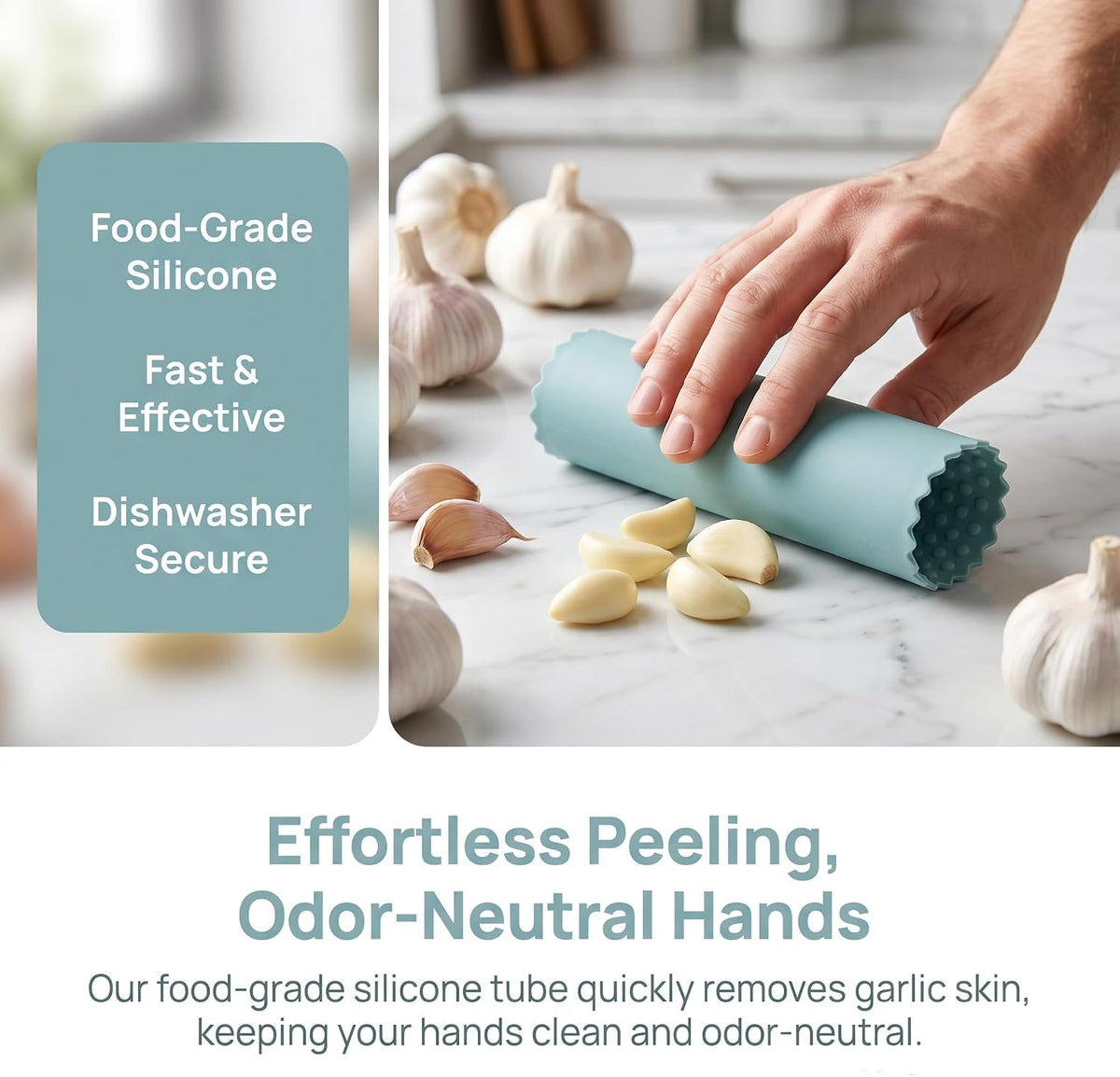 Ceramic Grater Bowl with Herb Stripper & Silicone Garlic Peeler