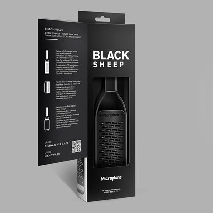 Microplane Kitchen Zester Grater with a Stainless-Steel Blade - Made in USA, for citrus, parmesan, ginger, chocolate & nutmeg from the Black Sheep Series