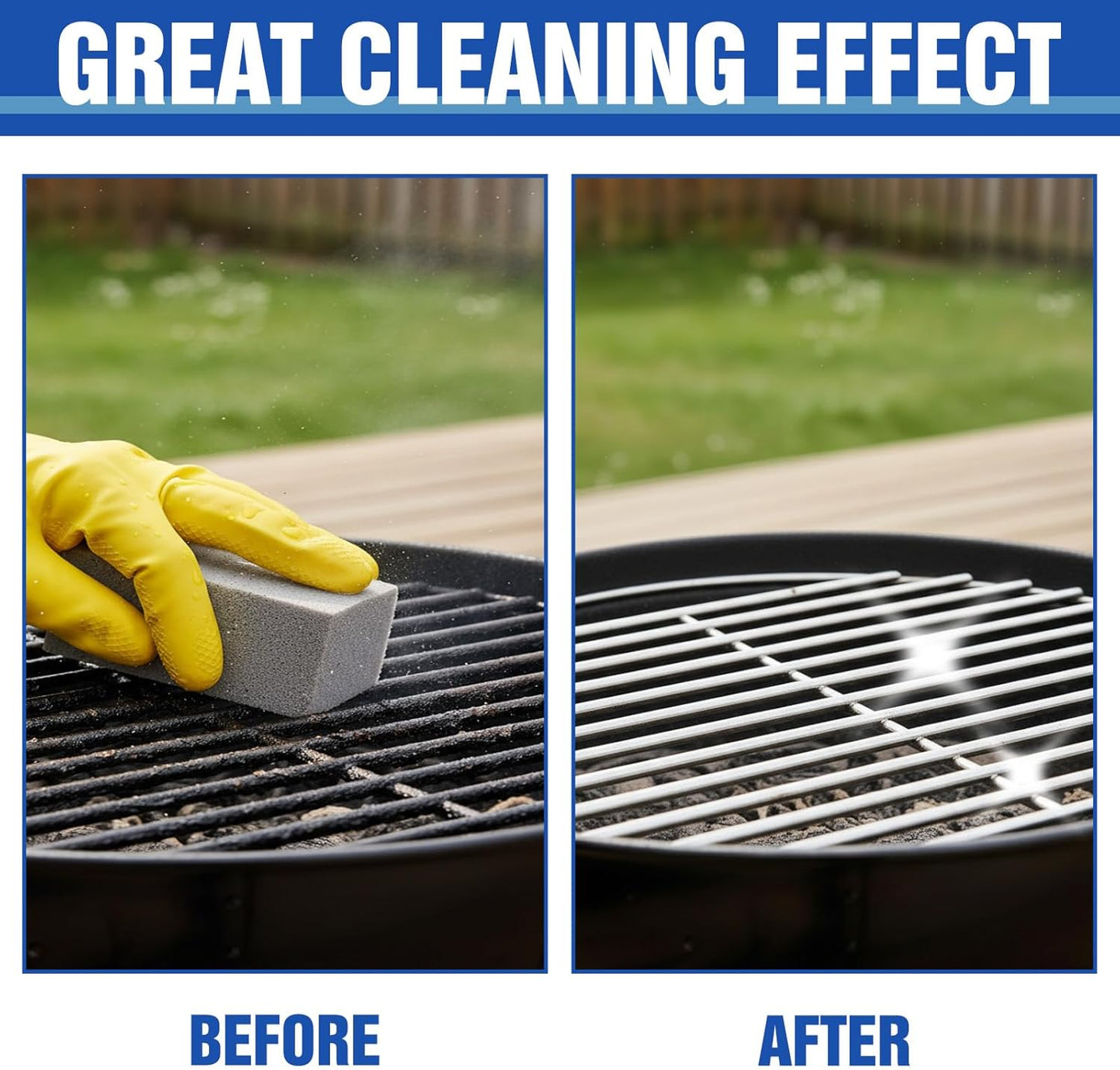 HATOKU 4 Pack Grill Cleaning Bricks, Pumice Stone for Cleaning Oven, Stove, BBQ Grill, Commercial Grade Cleaner for Cookers, Frying Pans, Racks, Flat