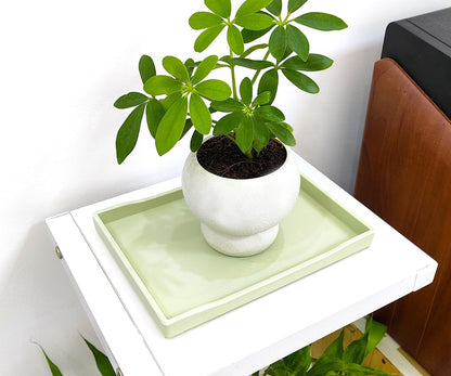White Serving Tray (13.5 x 9.6 inch) for Serving Accessory, Elegant & Stackable Plastic Tray for Spa, Coffee, Drinks, Tea, Bar, Party, Seasoning, Perfume and Display Use.