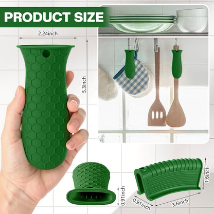 Patelai 8Pcs Silicone Cast Iron Handle Cover,Black