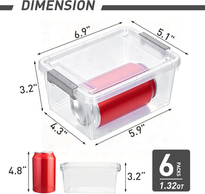 Citylife 6Packs 7.8Qt Plastic Storage Bins with Lids, Clear Organizer | Stackable totes Containers for Craft Supplies, Documents,Garage,Toys,Office and Classroom