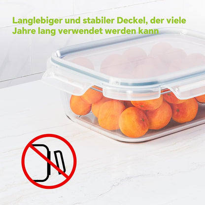 5-Pack 35 oz Borosilicate Glass Food Storage Containers with Lids, Stackable Airtight Glass Meal Prep Containers for Lunch & Leftover, BPA-Free & Leak Proof, for Microwave, Oven, Dishwasher