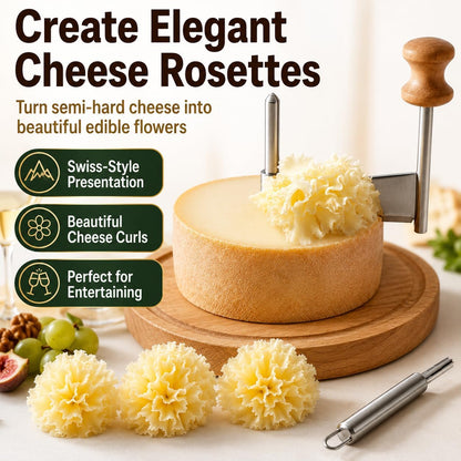 OYEWALLS Adjustable Wire Cheese Slicer for Block Cheese, Handheld Stainless Steel Cheese Cutter with 4 Extra Wires, Premium Rolling Cheese Wire Slicer for Mozzarella, Cheddar, Gruyere