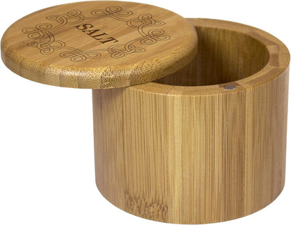 Totally Bamboo Salt Cellar with Swivel Lid, Salt Container for Countertop