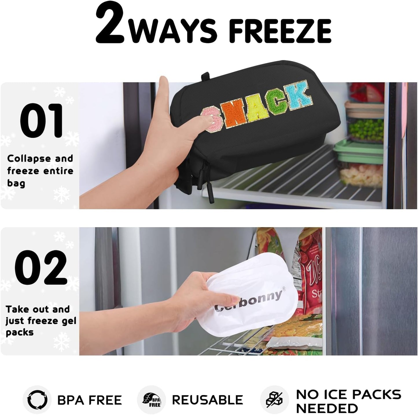Cerbonny Freezable Cooler Bag for Work/School Travel - Mini Insulated Bag Fit For Yogurt