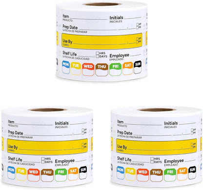 Restaurant Quality Shelf Life Food Rotation Labels Vinyl, 2” x 3” Self-Adhesive Removable Freezer Food Labels Stickers, Perfect for Reusable Containers, Food Date Sticker (Large, Count, 2)