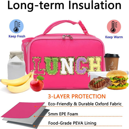GYEUKHAM Insulated Lunch Box for School, Thermal Reusable Durable Freezable Lunch Bags for Kids Boys Girls Men Women - Small Soft Cooler Portable Lunch Tote Kit for Work Picnic Travel,Black