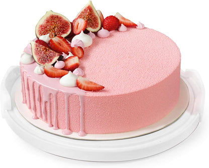 Zoofen Plastic Cake Carrier with Handle 10in Cake Holder Cake Stand with Lid Pink Cake Container for 10in Cake Round Cake Carrier for Transport